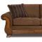 Chocolate Fabric Traditional Sofa & Loveseat Set w/Throw Pillows