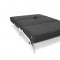 Lavish Black Fabric Modern Sofa Bed w/Chromed Steel Legs