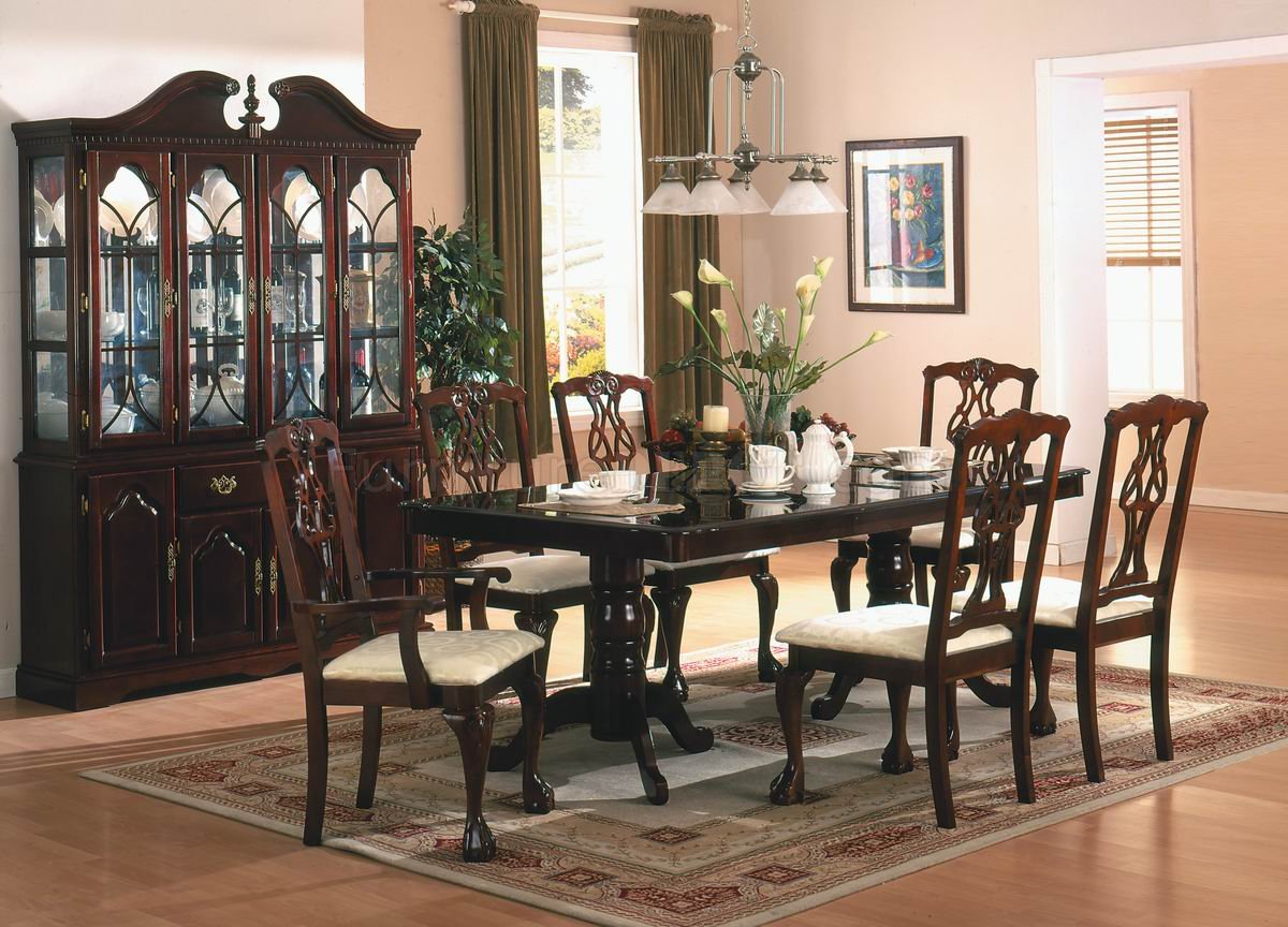 Cherry Finish Classic 5Pc Dining Room Set w/Optional Items - Click Image to Close