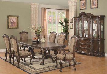 Brown Cherry Finish Traditional Dining Table w/Extension Leaf [CRDS-103111 Andrea]
