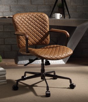 Josi Office Chair 92029 in Coffee Top Grain Leather by Acme [AMOC-92029-Josi]
