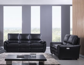 S557 Power Motion Sofa Black Leather by Beverly Hills w/Options [BHS-S557 Black]