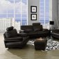 Modern Black Bonded Leather Sofa & Loveseat Set w/Options