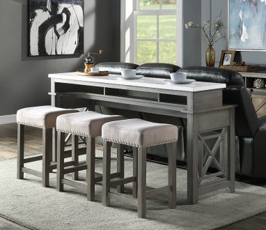 Wandella Counter Ht 4Pc Set DN00088 in Weathered Gray by Acme