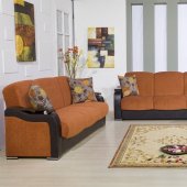 Mustard Fabric Living Room w/Sleeper Sofa