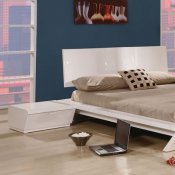 Orion Queen Size Platform Bed in Shiny White by Creative