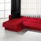 Elegant Convertible Sectional Sofa w/Storages in Red Microfiber