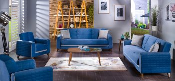 Fabio Lilyum Blue Sofa Bed in Fabric by Sunset w/Options [IKSB-Fabio Lilyum Blue]