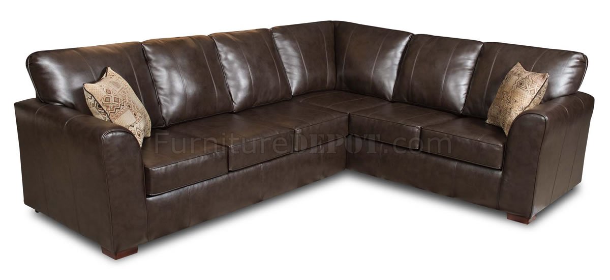 bentley brown bonded leather sectional sofa