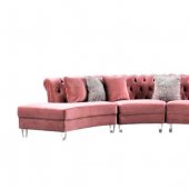 LCL-002 Sectional Sofa in Pink Velvet