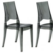 Coral Set of 4 Dining Chairs CDC19TBL in Black by LeisureMod