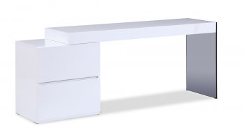 Mia Modern Office Desk in White High Gloss by J&M [JMOD-Mia]