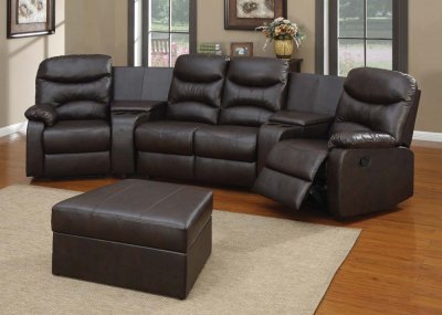 50110 Spokane Home Theater Sectional Sofa in Brown by Acme
