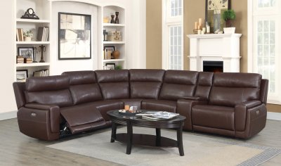 Palmero Motion Sectional Sofa in Chocolate Leather by Klaussner