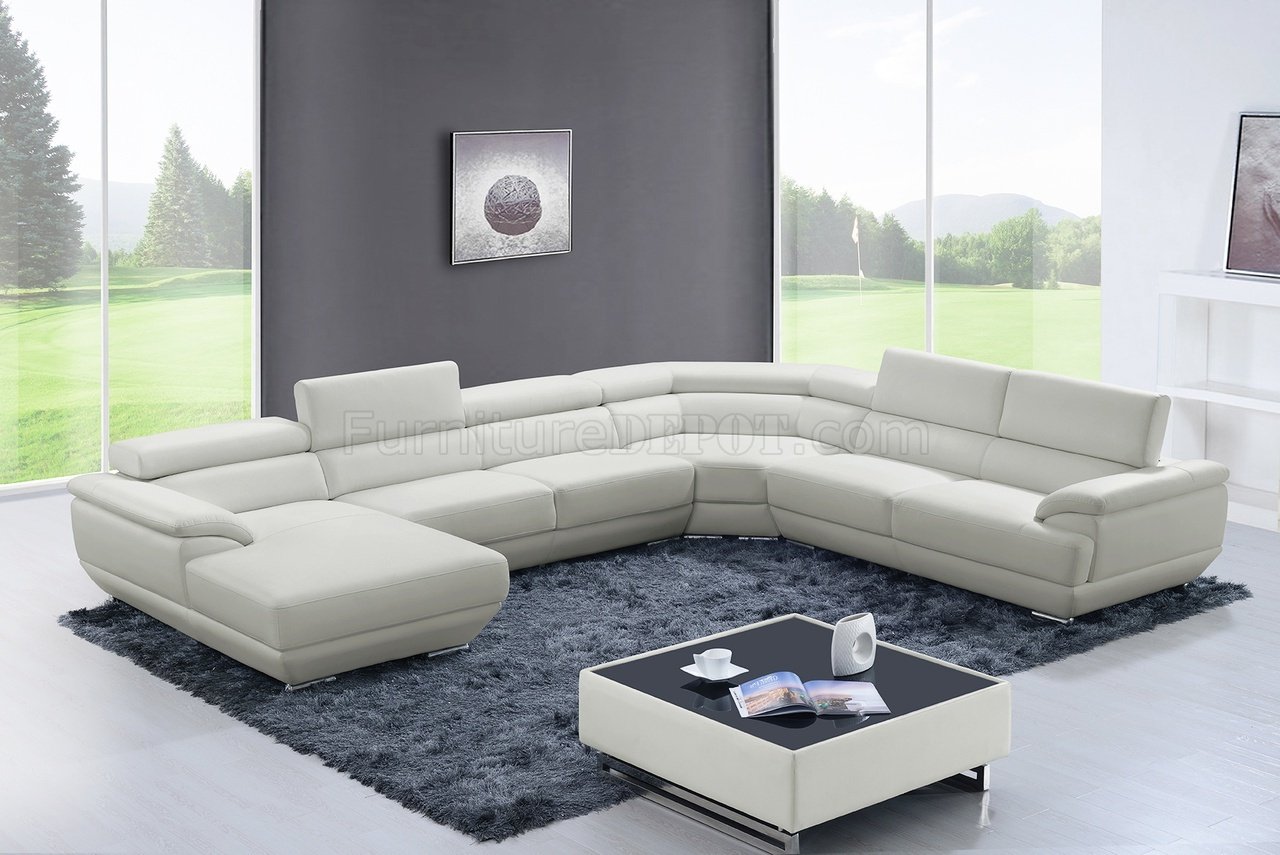 430 Sectional Sofa in Off-White Leather by ESF