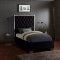 Lexi Upholstered Bed in Black Velvet Fabric - Meridian w/Options