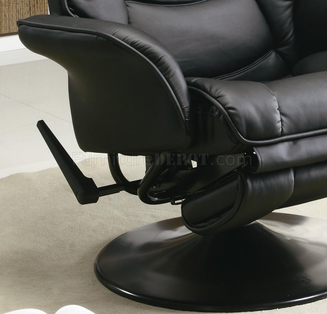 Casual Black Leatherette Swivel Chaise Recliner by Coaster 600229 