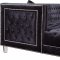 Moda Sectional Sofa 631 in Black Velvet Fabric by Meridian