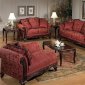 Red Fabric Traditional Sofa & Loveseat Set w/Optional Chaise