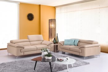 A973 Sofa in Peanut Premium Leather by J&M w/Options [JMS-A973 Peanut]