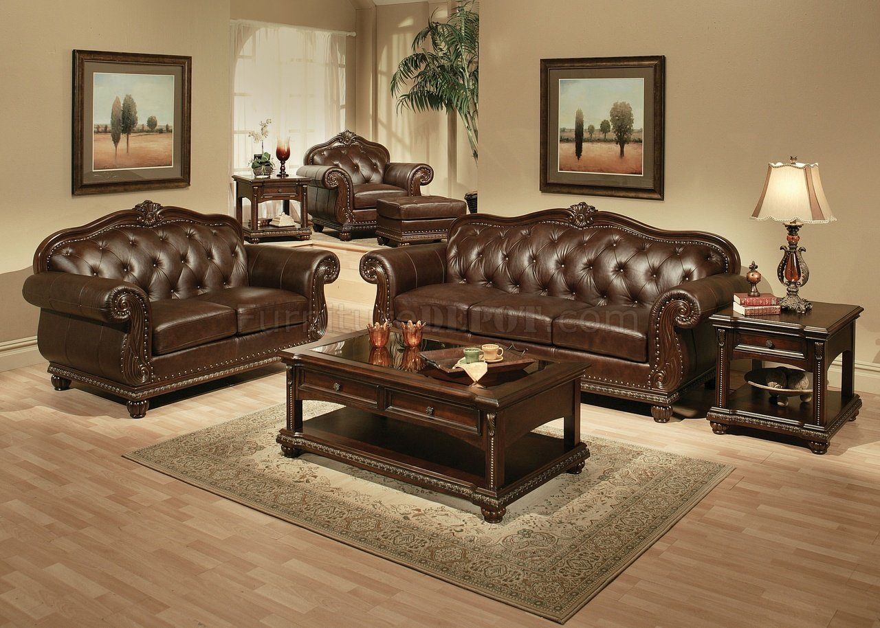 Anondale Leather Sofa By Acme, Leather Couch Loveseat Set