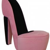 Pink Fabric Modern Stylish High-Heel Shoe Chair
