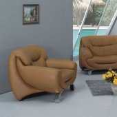 Light Brown Leather Living Room Set