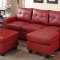 2511 Sectional Sofa Set in Red Bonded Leather Match PU