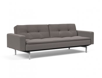 Dublexo Sofa Bed in Gray w/Stainless Steel Legs by Innovation [INSB-Dublexo-Arms-SS-521]