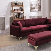 LCL-021 Sectional Sofa in Burgundy Velvet