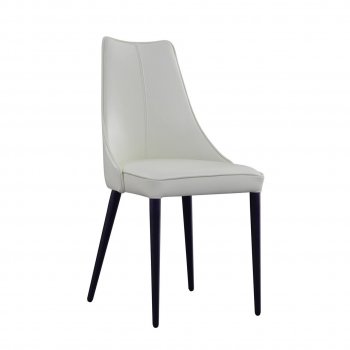 Milano Dining Chair Set of 2 in White Leather by J&M [JMDC-Milano White]