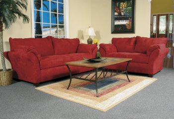 Red Fabric Modern Loveseat & Sofa Set w/Options [CHFS-AC-8340-172-VictoryLaneCard]