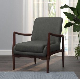 905583 Set of 2 Accent Chairs in Dark Grey Fabric by Coaster
