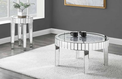 Ornat Coffee Table 3Pc Set 84710 in Mirror by Acme