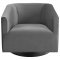 Twist Swivel Chair Set of 2 in Gray Velvet by Modway