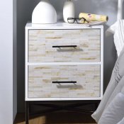 Uma Nightstand 97451 in White & Weathered Wood by Acme