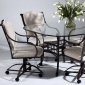 Clear Glass Top Modern Dinette Table w/Optional Swivel Chairs