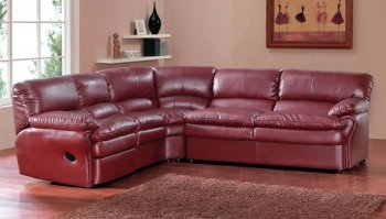 Burgundy Leather Sectional Sofa [AESS-8160 Burg]