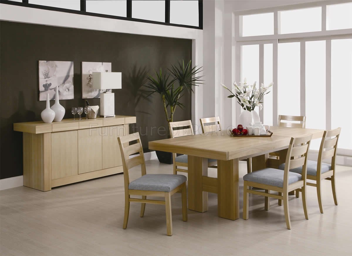 Natural Light Ash Finish Modern Dining Room Set w/Options - Click Image to Close