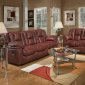 Burgundy Leather Transitional Living Room w/Recliner Mechanism