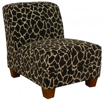Giraffe Fabric Modern Armless Chair w/Wooden Legs