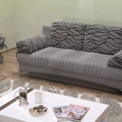 Daisy Sofa Bed Convertible in Grey Microfiber Fabric by Empire