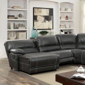 Estrella Sectional Sofa CM6131GY in Gray Leatherette