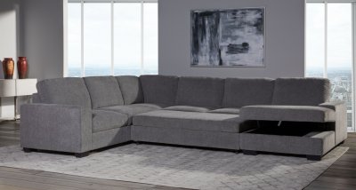 23487 Sectional Sofa in Gray Fabric by Lifestyle