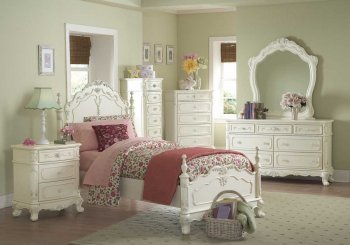 Cinderella Bedroom 1386 in Off White by Homelegance w/Options [HEBS-1386 Cinderella]