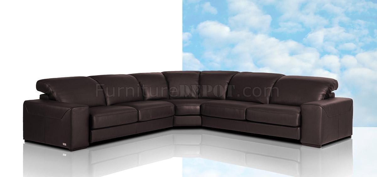 Nadir Sectional Sofa in Brown Full Leather by VIG - Click Image to Close