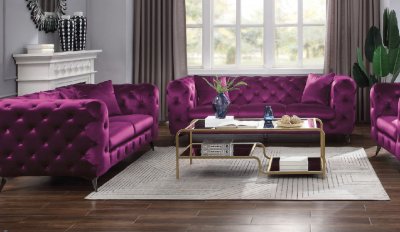 Atronia Sofa 54905 in Purple Fabric by Acme w/Options
