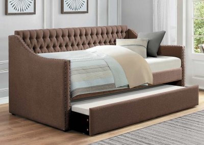 Tulney Daybed w/Trundle 4966BR in Brown by Homelegance