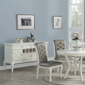 F2470 5Pc Dining Set in Ivory & Silver by Poundex w/Options