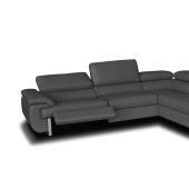 Piagge Motion Sectional Sofa Slate Gray Leather by Beverly Hills